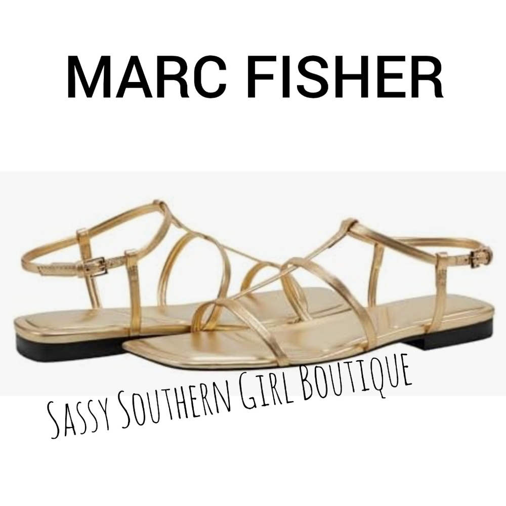 🆕⭐ Marc Fisher Gold Strappy Sandals